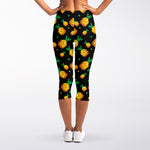 8-Bit Pixel Pineapple Print Women's Capri Leggings
