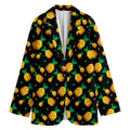8-Bit Pixel Pineapple Print Women's Cotton Blazer