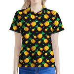 8-Bit Pixel Pineapple Print Women's Polo Shirt