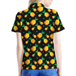8-Bit Pixel Pineapple Print Women's Polo Shirt