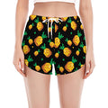 8-Bit Pixel Pineapple Print Women's Split Running Shorts