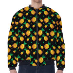 8-Bit Pixel Pineapple Print Zip Sleeve Bomber Jacket