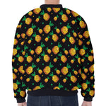 8-Bit Pixel Pineapple Print Zip Sleeve Bomber Jacket