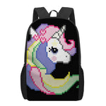 8-Bit Pixel Unicorn Print 17 Inch Backpack