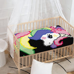 8-Bit Pixel Unicorn Print Baby Crib Sheet