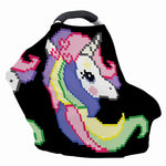 8-Bit Pixel Unicorn Print Baby Seat Cover