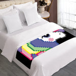 8-Bit Pixel Unicorn Print Bed Runner