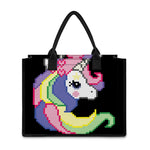 8-Bit Pixel Unicorn Print Canvas Tote Bag
