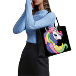8-Bit Pixel Unicorn Print Canvas Tote Bag