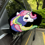 8-Bit Pixel Unicorn Print Car Side Mirror Covers