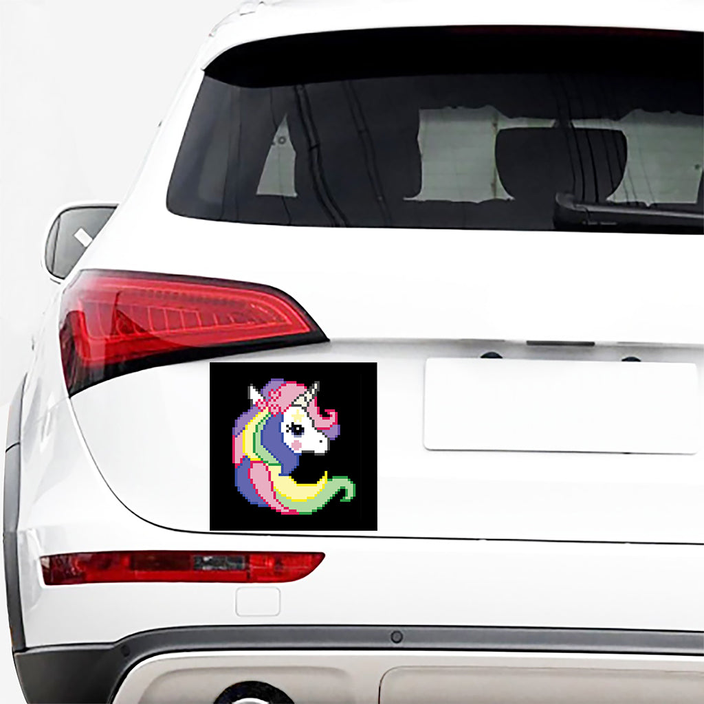 8-Bit Pixel Unicorn Print Car Sticker