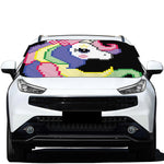8-Bit Pixel Unicorn Print Car Windshield Snow Cover