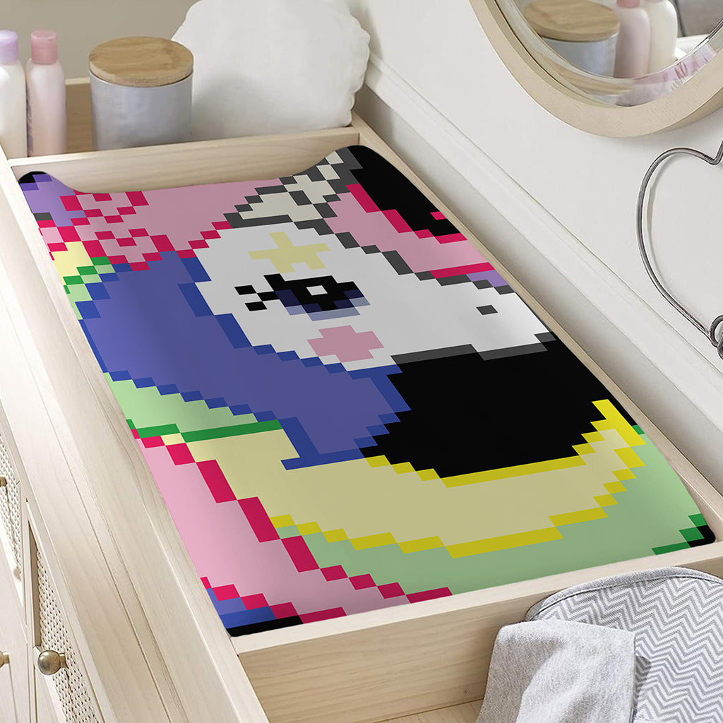 8-Bit Pixel Unicorn Print Changing Pad Cover