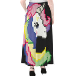 8-Bit Pixel Unicorn Print Chiffon Maxi Skirt