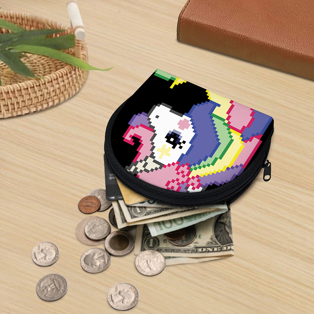 8-Bit Pixel Unicorn Print Coin Purse