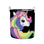 8-Bit Pixel Unicorn Print Collapsible Laundry Basket