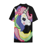 8-Bit Pixel Unicorn Print Cotton Hawaiian Shirt