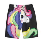 8-Bit Pixel Unicorn Print Cotton Shorts