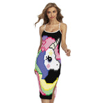 8-Bit Pixel Unicorn Print Cross Back Cami Dress