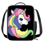 8-Bit Pixel Unicorn Print Crossbody Lunch Bag