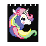 8-Bit Pixel Unicorn Print Curtain