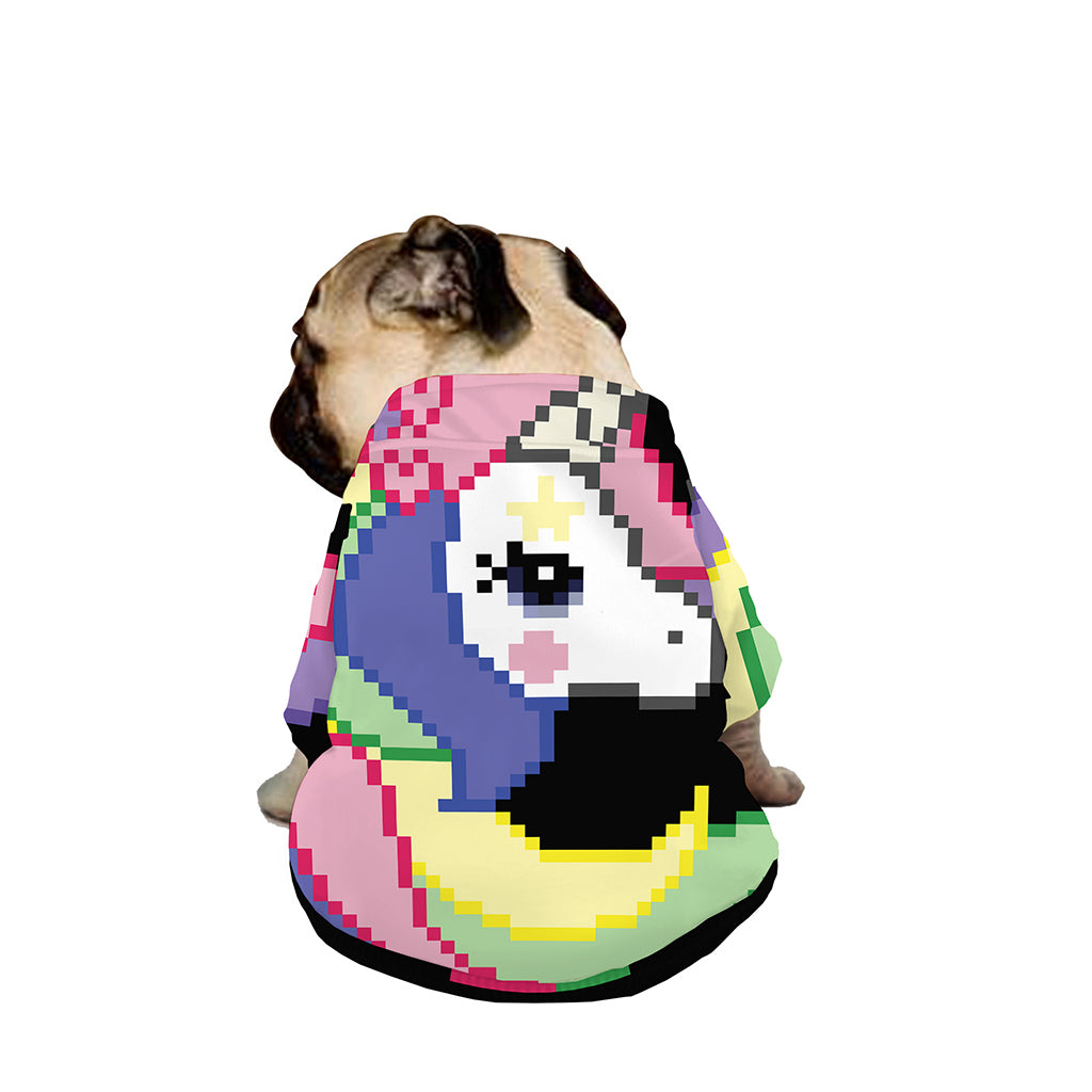 8-Bit Pixel Unicorn Print Dog Zip Up Jacket