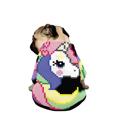 8-Bit Pixel Unicorn Print Dog Zip Up Jacket