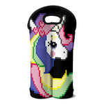 8-Bit Pixel Unicorn Print Double Neoprene Wine Tote