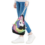 8-Bit Pixel Unicorn Print Drawstring Bag