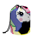 8-Bit Pixel Unicorn Print Drawstring Makeup Bag