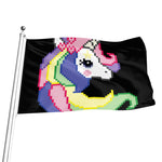 8-Bit Pixel Unicorn Print Flag