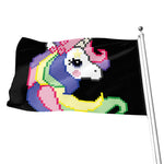 8-Bit Pixel Unicorn Print Flag