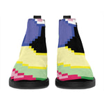 8-Bit Pixel Unicorn Print Flat Ankle Boots
