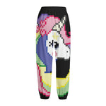 8-Bit Pixel Unicorn Print Fleece Lined Knit Pants