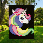 8-Bit Pixel Unicorn Print Garden Flag