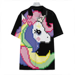 8-Bit Pixel Unicorn Print Hawaiian Shirt