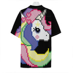 8-Bit Pixel Unicorn Print Hawaiian Shirt