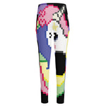 8-Bit Pixel Unicorn Print High-Waisted Pocket Leggings