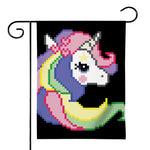 8-Bit Pixel Unicorn Print House Flag