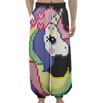 8-Bit Pixel Unicorn Print Lantern Pants