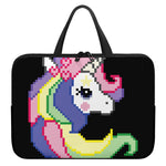 8-Bit Pixel Unicorn Print Laptop Sleeve With Handle