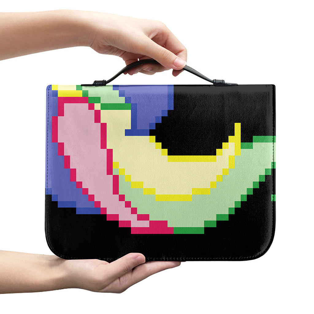 8-Bit Pixel Unicorn Print Leather Bible Cover