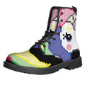 8-Bit Pixel Unicorn Print Lace-Up Boots
