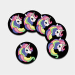 8-Bit Pixel Unicorn Print Leather Coaster Set
