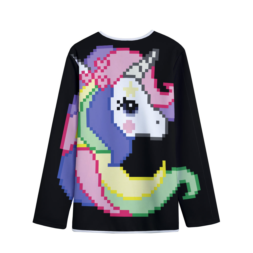8-Bit Pixel Unicorn Print Long Sleeve Short Coat