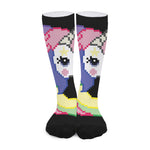 8-Bit Pixel Unicorn Print Long Socks