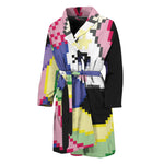 8-Bit Pixel Unicorn Print Men's Bathrobe
