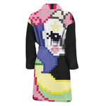 8-Bit Pixel Unicorn Print Men's Bathrobe
