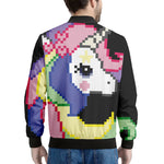 8-Bit Pixel Unicorn Print Men's Bomber Jacket