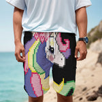 8-Bit Pixel Unicorn Print Men's Cargo Shorts